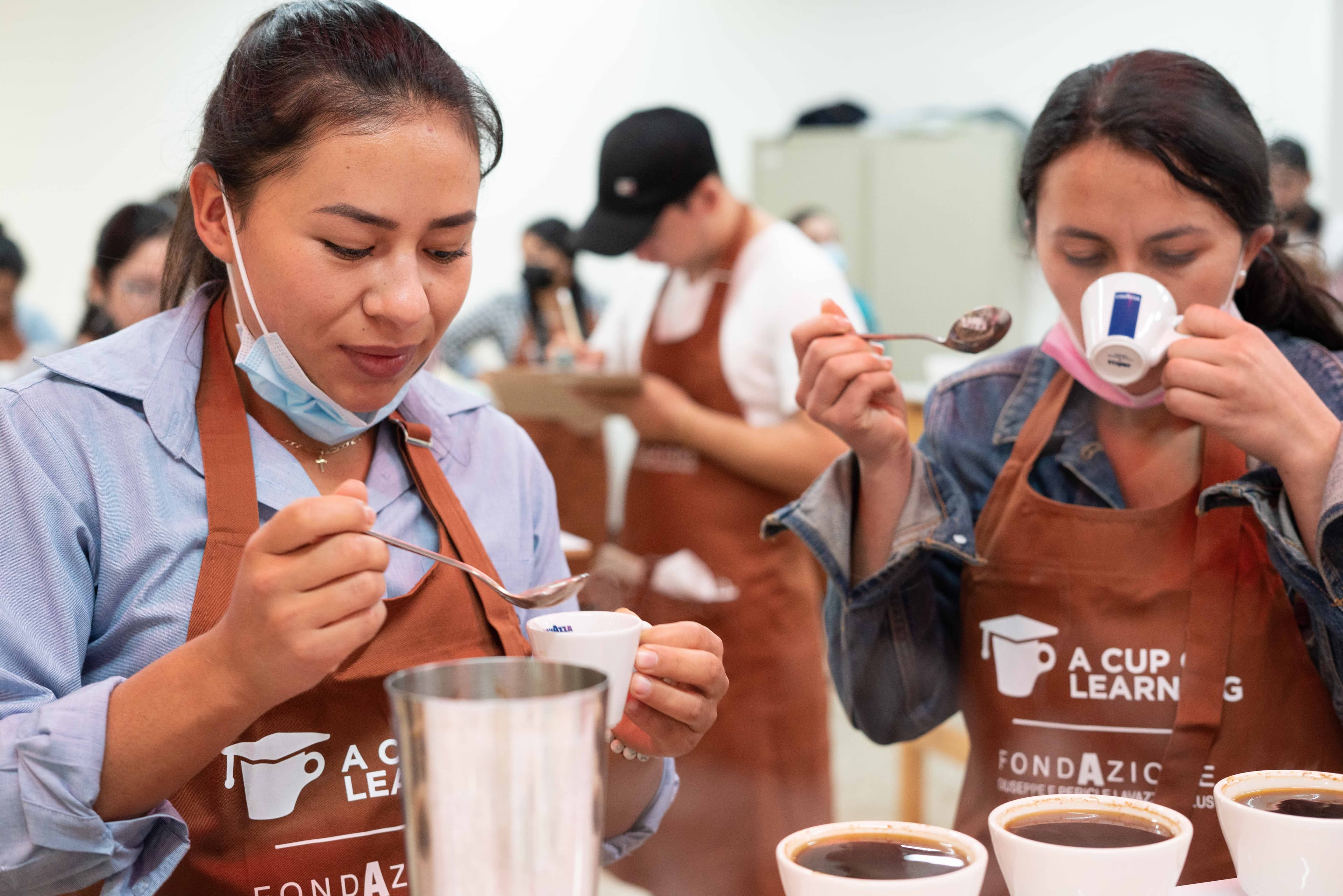 Youth understanding all aspects of coffee production Curiousity is an important character of youth