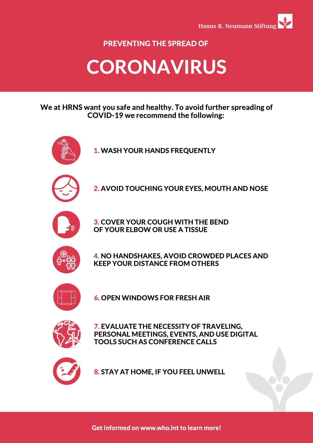 Preventing the spread of Coronavirus in English Preventing the spread of Coronavirus in English