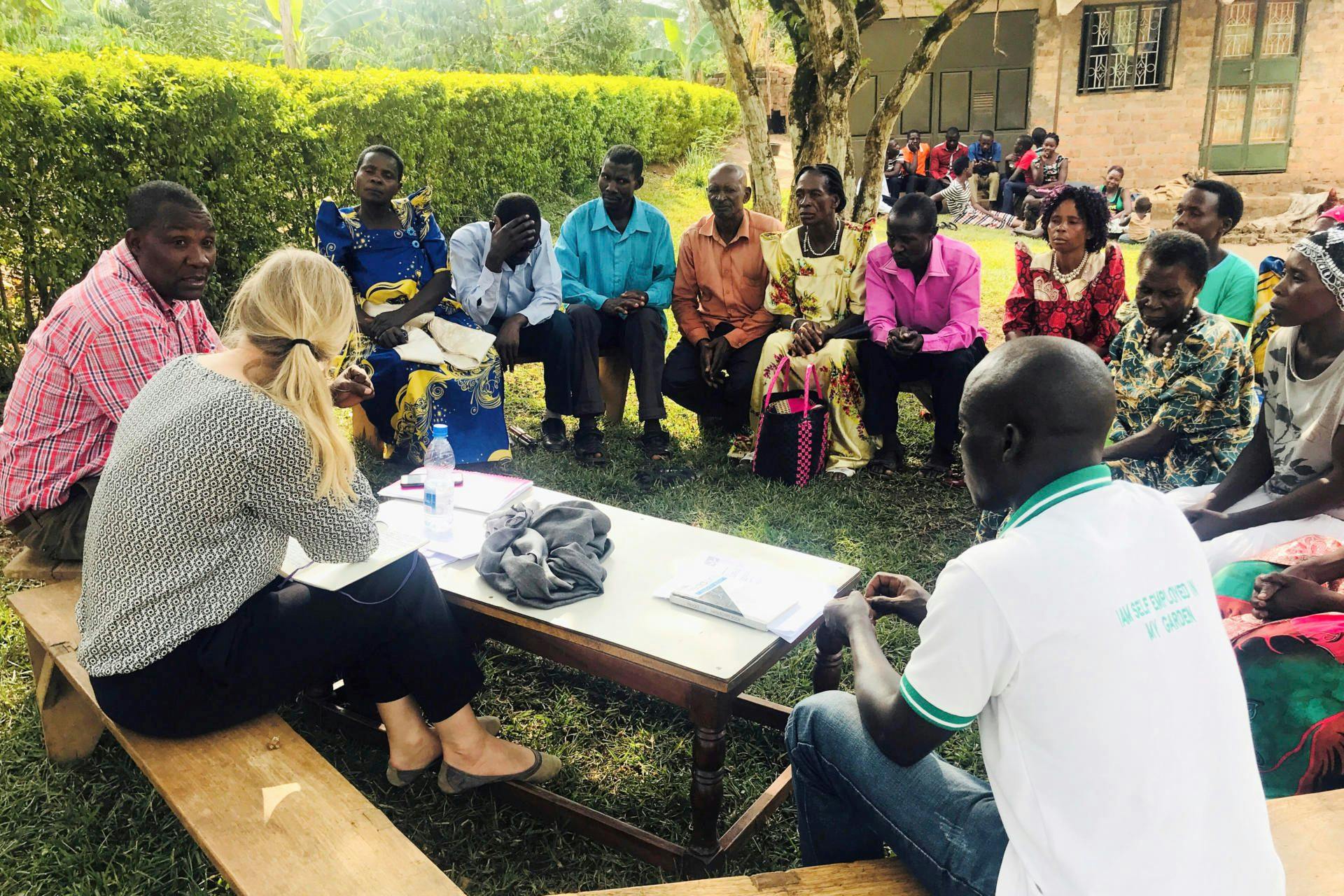 A group discussion with parents and community elders in one of the villages