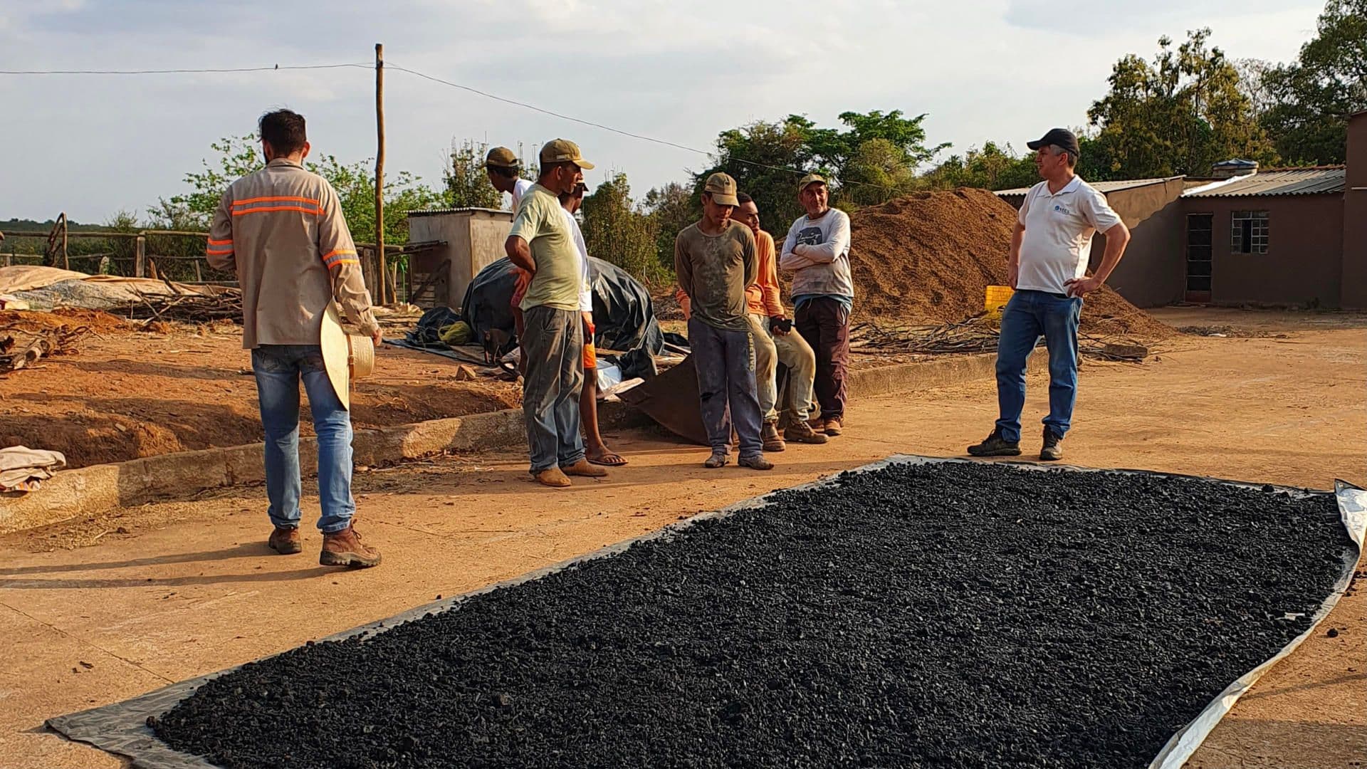 Dried biochar, ready to be applied