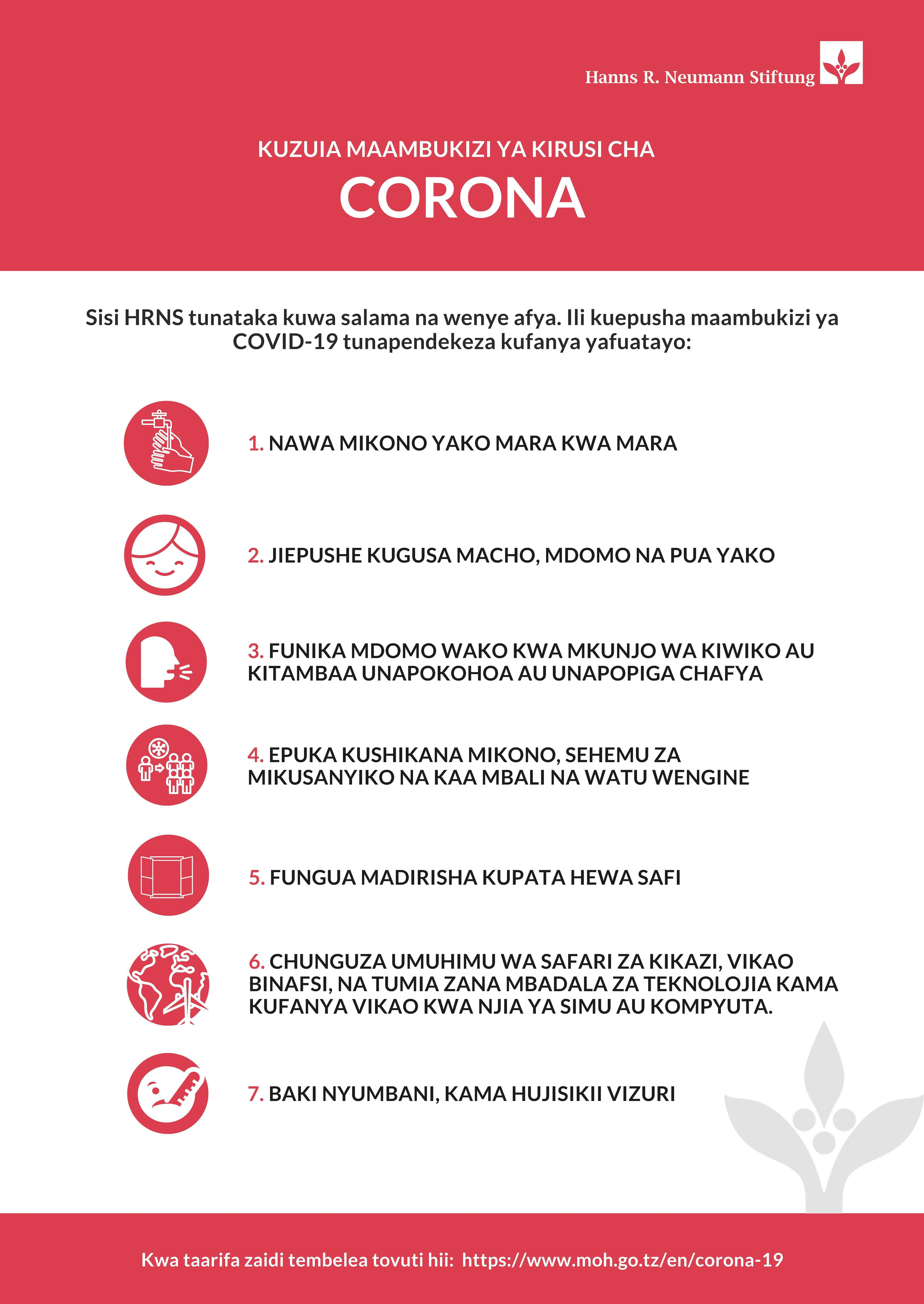 Corona Information in Swahili