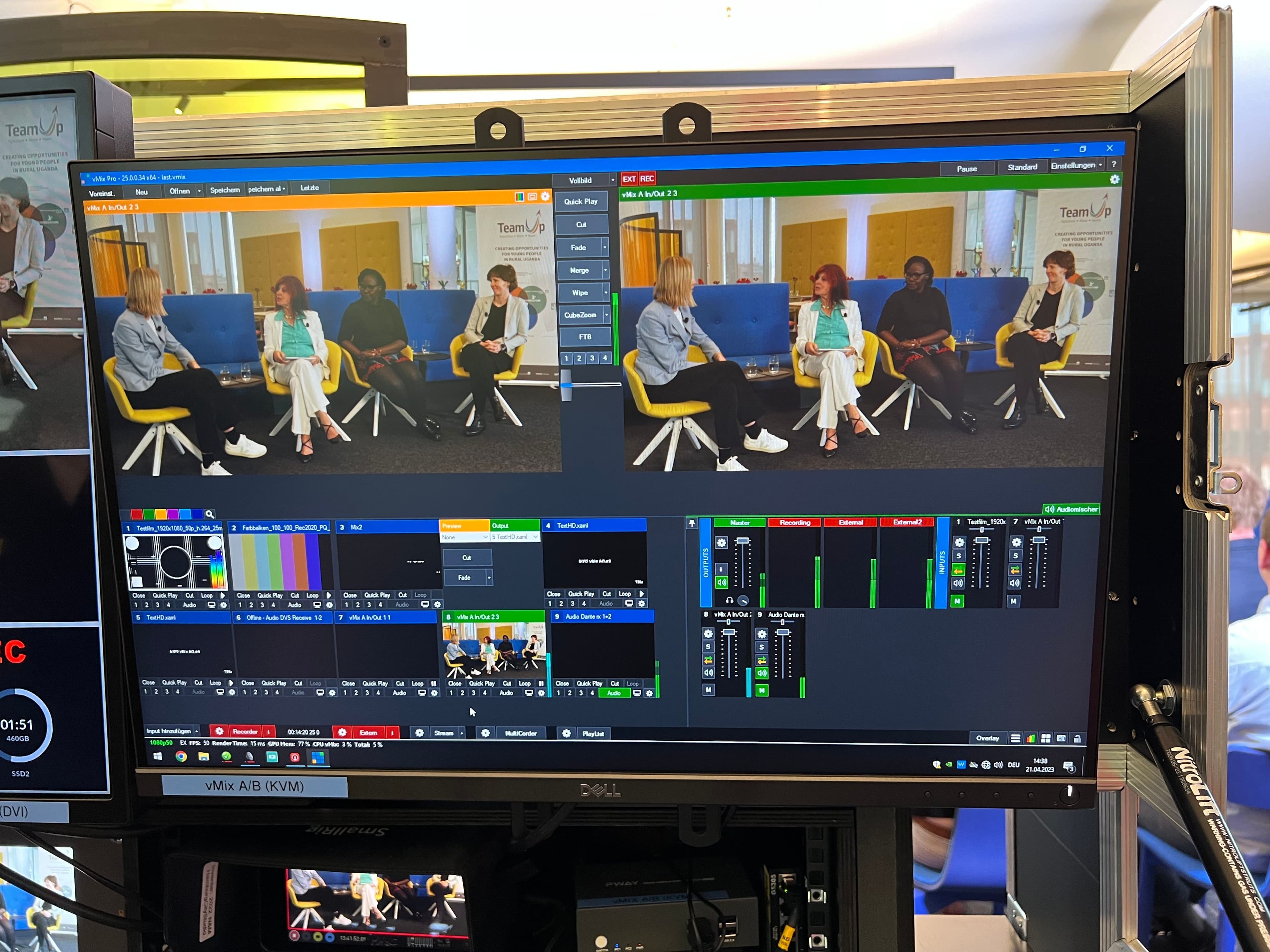 Screen showing the panel of the TeamUp panel discussion Screen showing the panel of the TeamUp panel discussion