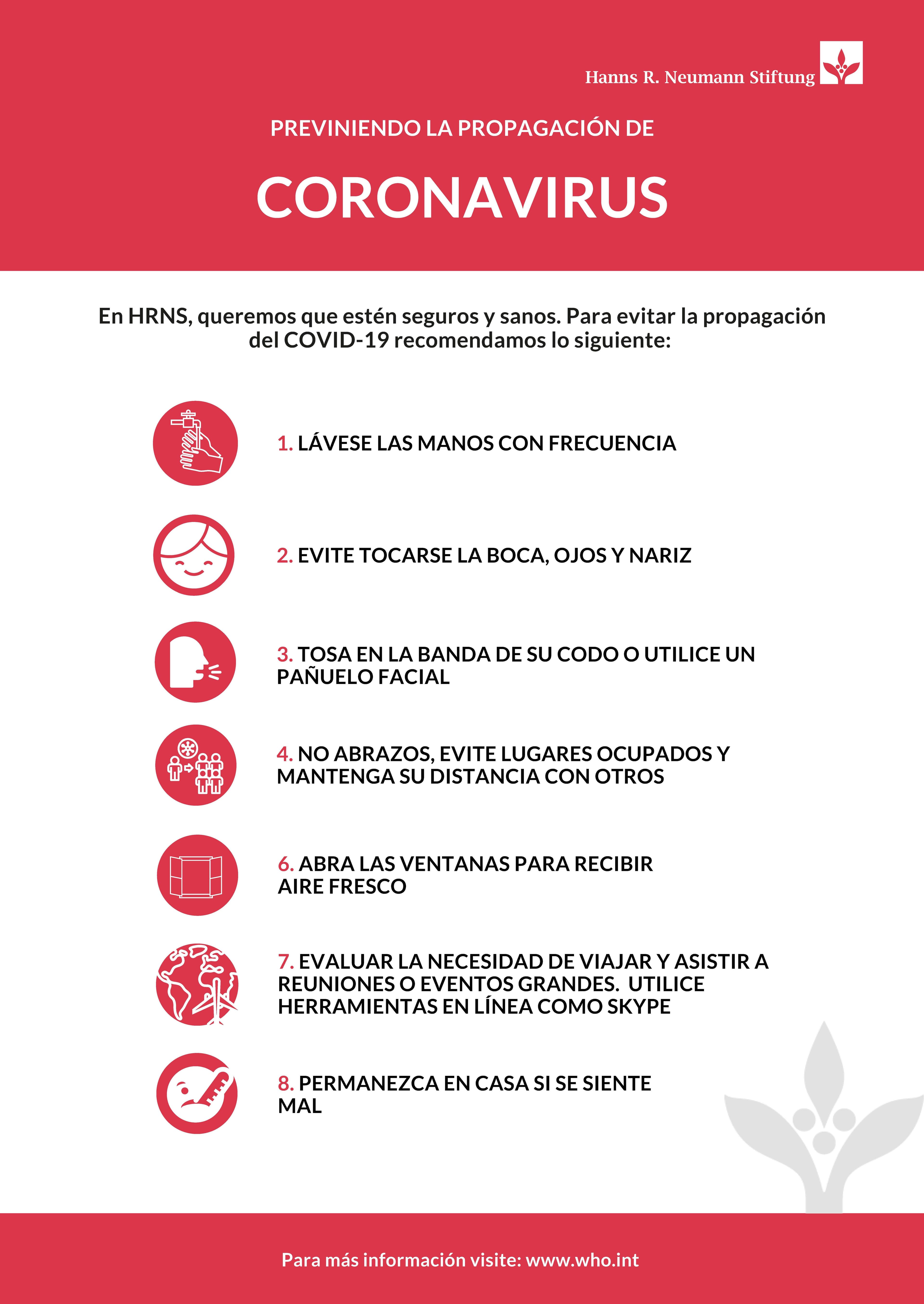 Preventing the spread of Coronavirus in Spanish Preventing the spread of Coronavirus in Spanish